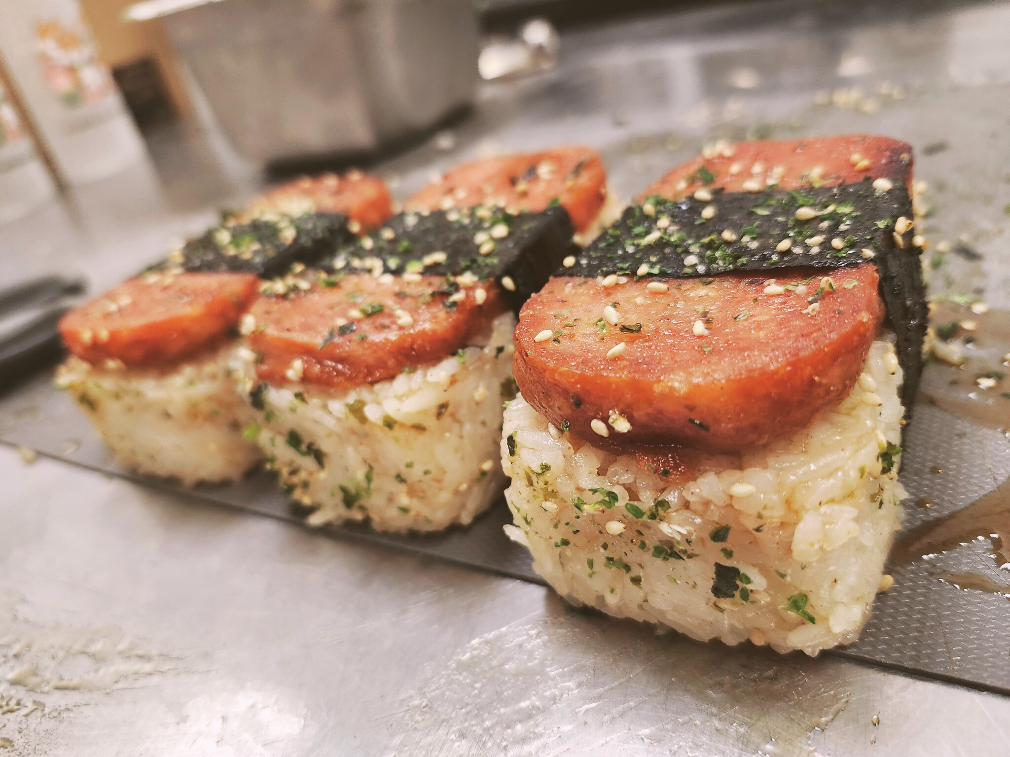 Sticky Spam Musubi at Bubble & Pearl’s Boba Lab