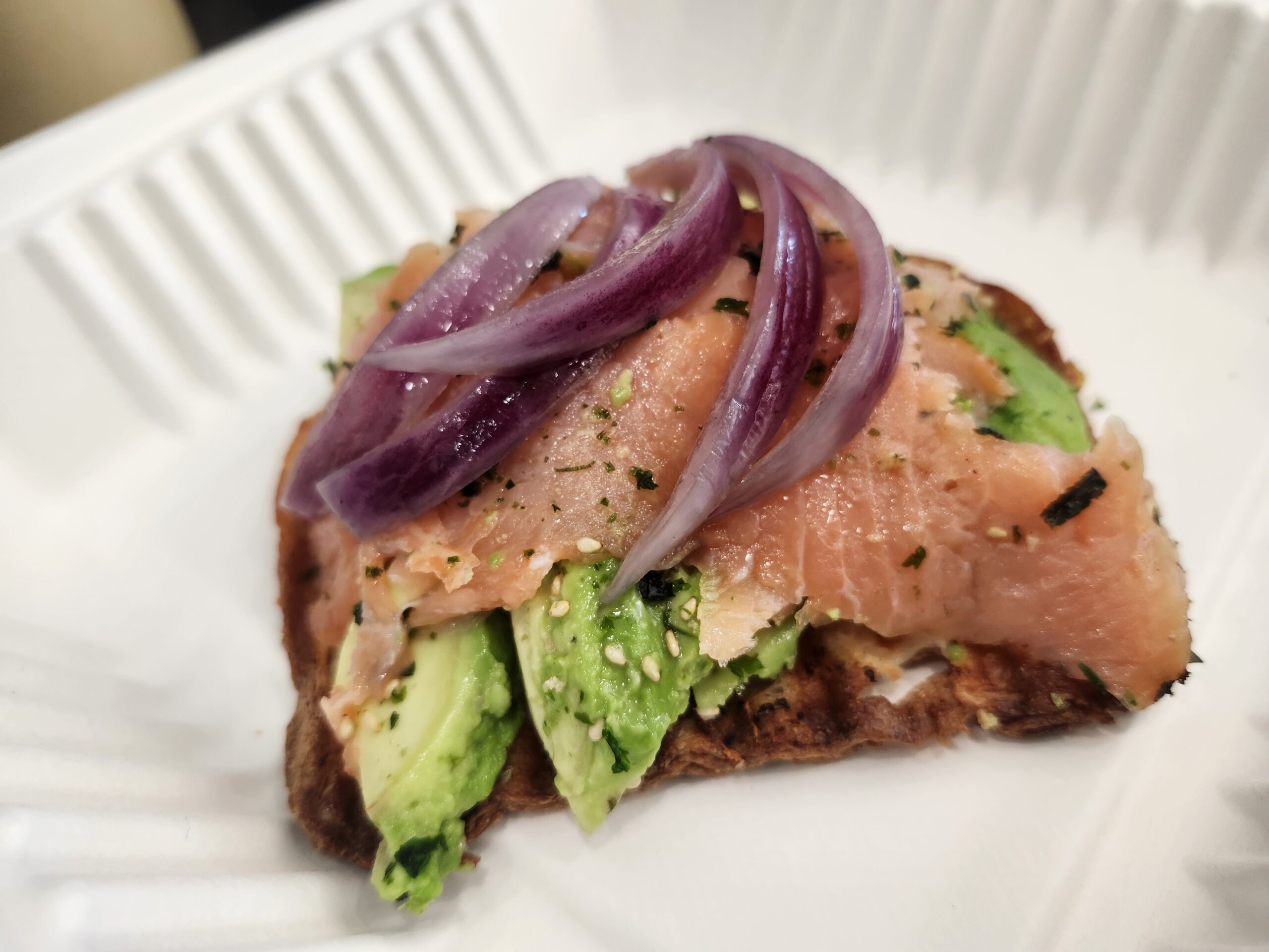 Smoked Salmon Avocado Toast at Bubble & Pearl's Boba Lab